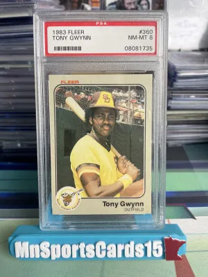 1983 Fleer Tony Gwynn Rookie #360 PSA NM-MT 8 front