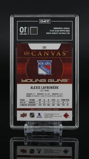 Upper Deck Alexis Lafrenière #C91 TAG 10 back