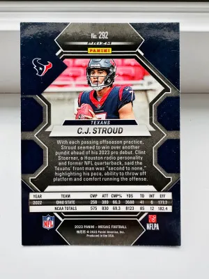 2023 Panini Mosaic CJ Stroud Siver Prizm RC back