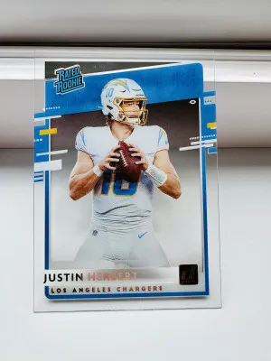 2020 Panini Chronicles Justin Herbert Donruss Clearly Rated Rookie front