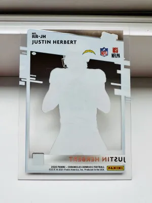2020 Panini Chronicles Justin Herbert Donruss Clearly Rated Rookie back