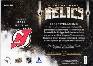 2018-19 Black Diamond Diamond Mine Relics Premium Taylor Hall PATCH /25 back