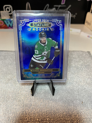 2022 Upper Deck Wyatt Johnston Stature Blue /35 Rookie front