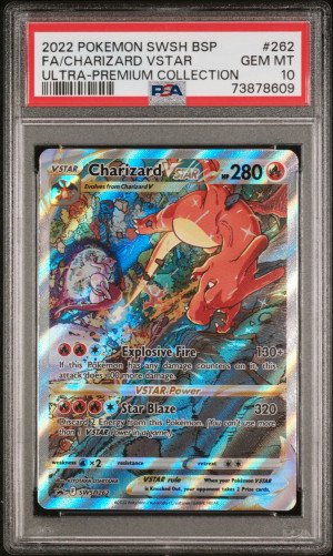 2022 Pokemon Swsh Black Star Promo Fa/Charizard Vstar #262 UPC PSA 10 front