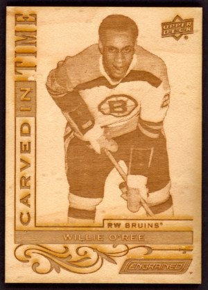 2018-19 Upper Deck Engrained Carved in Time #CT-29 Willie O'Ree Wood front