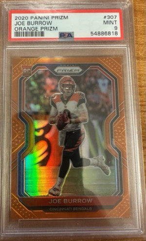 2020 Panini Prizm Joe Burrow Orange Prizm front