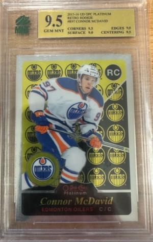 2015-16 O PEE CHEE PLATINUM RETRO ROOKIE CONNOR MCDAVID front
