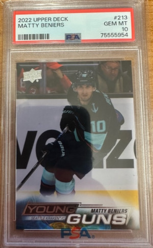 2022 UPPER DECK MATTY BENIERS YOUNG GUNS front
