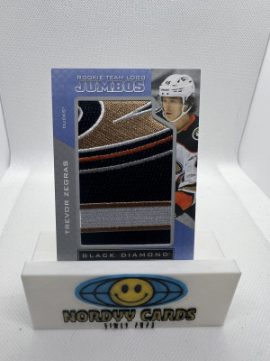 2021-22 Upper Deck Black Diamond Trevor Zegras #RTL-TZ Rookie Jumbo Patch RC front