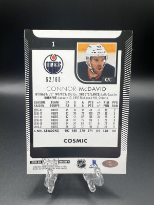 Connor McDavid 2021-22 OPC Platinum Cosmic  /65 back