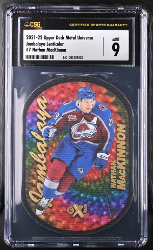 Metal Universe Nathan Mackinnon #7 Jambalaya Lenticular CGC 9 front