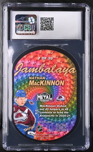 Metal Universe Nathan Mackinnon #7 Jambalaya Lenticular CGC 9 back