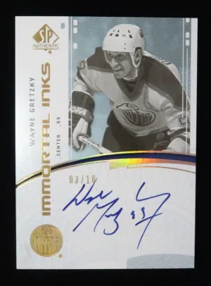 2009-10 SP Authentic Hockey Wayne Gretzky Immortal Inks Ink Auto RARE 03/10 front