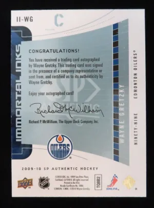2009-10 SP Authentic Hockey Wayne Gretzky Immortal Inks Ink Auto RARE 03/10 back
