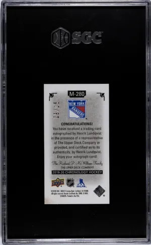 2019 Upper Deck Henrik Lundqvist Time Capsule Mini Auto /15 #M-280 back