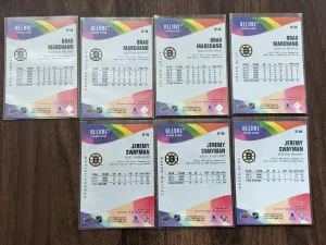 Brad Marchand and Jeremy Swayman Color Flow rainbow lot - 2022-23 Allure back
