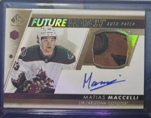 2022-23 SP Authentic Matias Maccelli Future Watch Rookie Patch Auto 82/100 RPA front