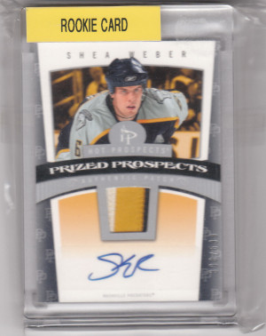 2006-07 Hot Prospects Shea Weber Auto RARE 3CLR Patch RC /599 Rookie front