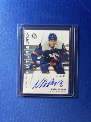 2019-20 SP Authentic Noah Dobson Future Watch Auto 176/999 #193 front