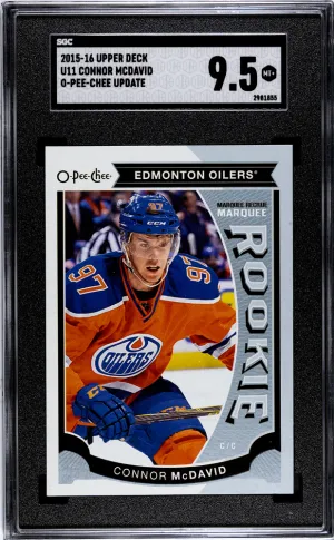 2015-16 Opc Update Marquee Rookie Connor McDavid Oilers SGC 9.5 front