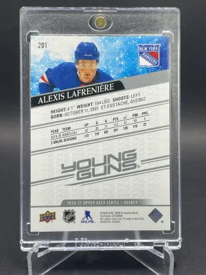 2020-21 Upper Deck Series 1 Alexis Lafreniere Young Guns Rookie #201 RC back