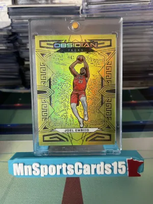 2022-23 Panini Obsidian Joel Embiid Electric Etch Gold Flood 02/10 #83 front