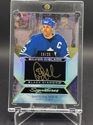Doug Gilmour 2020-21 UD Black Silver On Black Auto /25 SB-DG front
