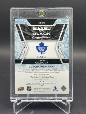 Doug Gilmour 2020-21 UD Black Silver On Black Auto /25 SB-DG back