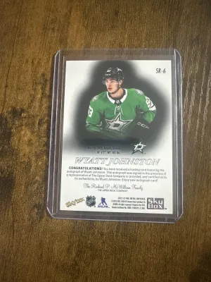 Wyatt Johnston skybox metal rookie auto back