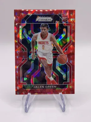 2021 Panini Prizm Jalen Green Red Diamond Rookie /75 front
