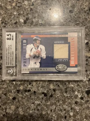 2000 donruss preferred John elway game worn shoe patch /125 front