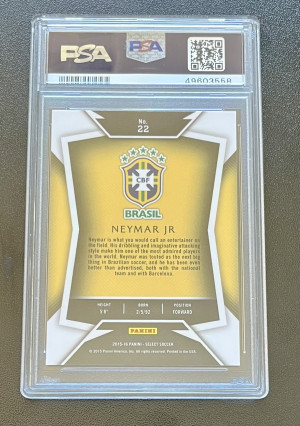 2015 Panini Select Neymar Jr Yellow Jersey back