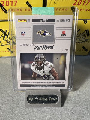 Ed Reed Vintage Materials Relic 2023 Luminance Football NFL Player Worn Baltimore Ravens back