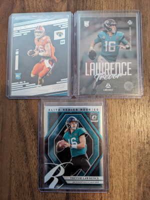 Trevor Lawrence Rookie cards lot x3 front