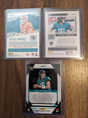 Trevor Lawrence Rookie cards lot x3 back