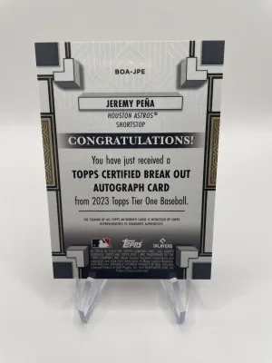 2023 Topps Tier One Jeremy Pena auto /299 back