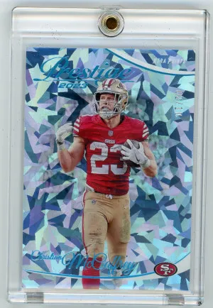 2023 Prestige #257 Christian McCaffrey Xtra Points Platinum 2/10 front