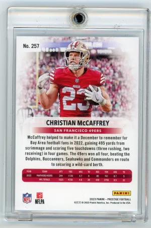 2023 Prestige #257 Christian McCaffrey Xtra Points Platinum 2/10 back