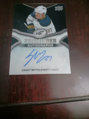 2018-19 upper deck ice casey mittelstadt ice premieres auto /99 front