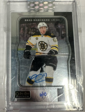 2019-20 UPPER DECK BUYBACKS O PEE CHEE PLATINUM BRAD MARCHAND AUTO /10 front