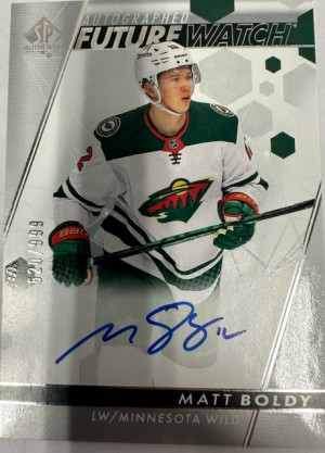 2022-23 MATT BOLDY SP AUTHENTIC FUTURE WATCH AUTO /999 front