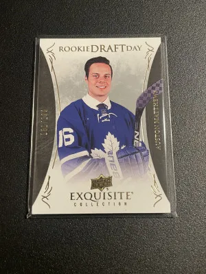 2016-17 Upper Deck Exquisite Collection Rookie Draft Day #RDD-AM Auston Matthews /199 (Black Diamond) front