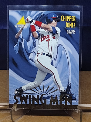 1995 Pinnacle Chipper Jones #303 Swing Men Insert front