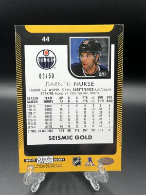 Darnell Nurse 2021-22 OPC Platinum Seismic Gold  /50 back