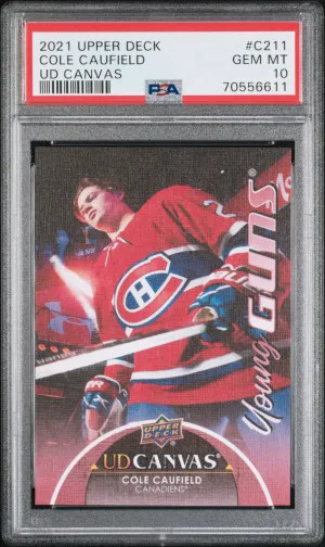 2021-2022 Upper Deck UD Canvas Cole Caufield #C211 UD Canvas PSA 10 front