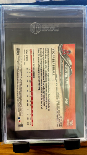 2018 Topps Shohei Ohtani RC #700 SGC 9.5 Mint+ Rookie Card Angels/Dodgers RC back