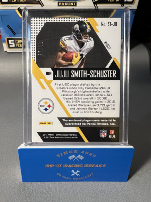 Juju Smith-Schuster 97/99 dual player worn relic 2017 Unparalleled Football Pittsburgh Steelers back