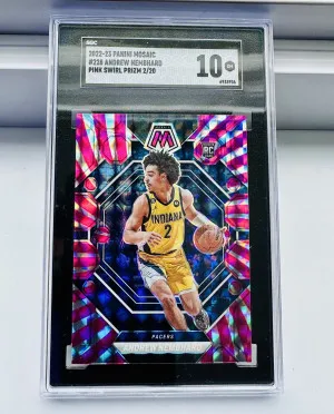 2022-23 Mosaic Andrew Nembhard 228 RC FOTL Pink Swirl Prizm 2/20 Jersey Numbered 🔥 front