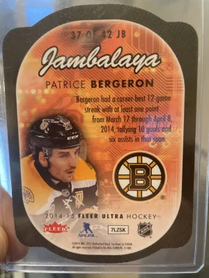 Patrice Bergeron 2014 Fleer Ultra Jambalaya #37 back