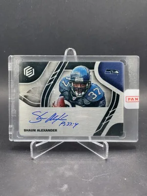 2021 Panini Elements Steel Signatures Cobalt /25 Shaun Alexander #SS-SHA Auto front